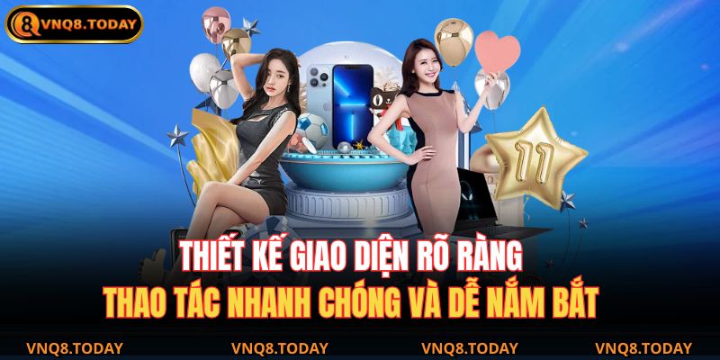 Giới Thiệu VNQ8 1 Thiết kế giao diện rõ ràng, thao tác nhanh chóng và dễ nắm bắt